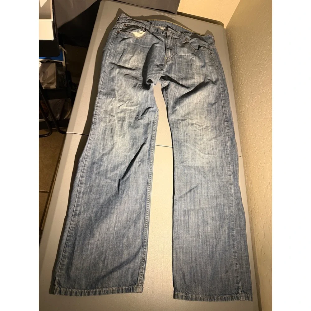 Levis 569 Loose Straight Leg Jeans Mens 34x34 (36x33) Medium Wash Blue Denim